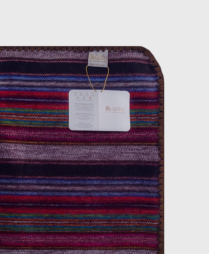 QISU Alpaca Wool Blanket Throw | Large, Variegated | 85 x 65 inches | Ultra-Soft - Image 5