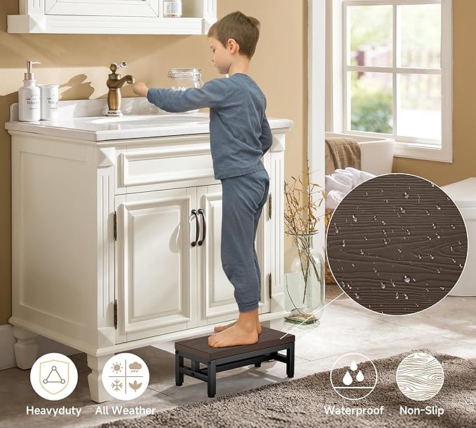 Y&M One Step Stool for Adults Kids, Adjustable Non-Slip Foot Stool - Image 3