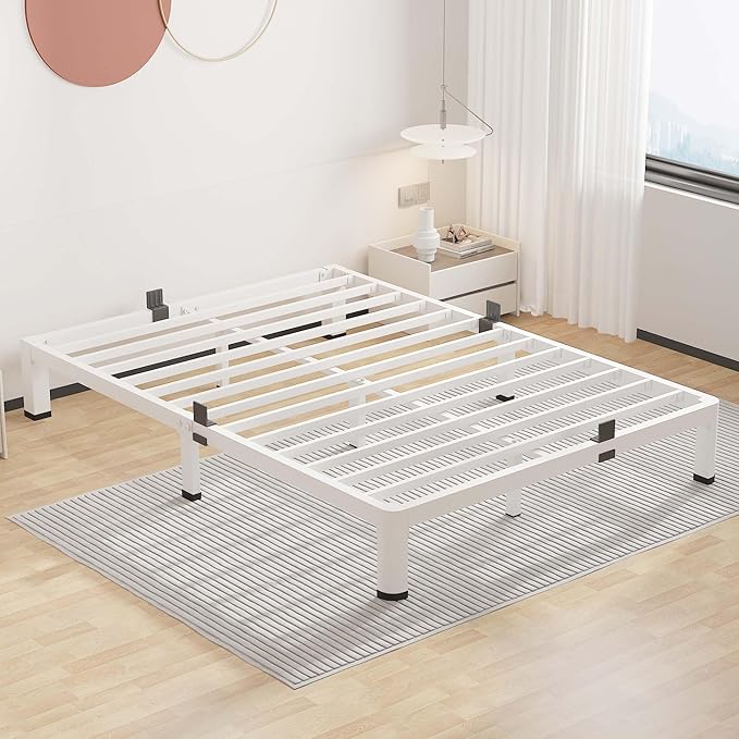 ROIL 10 Inch White Full Bed Frame by ROIL