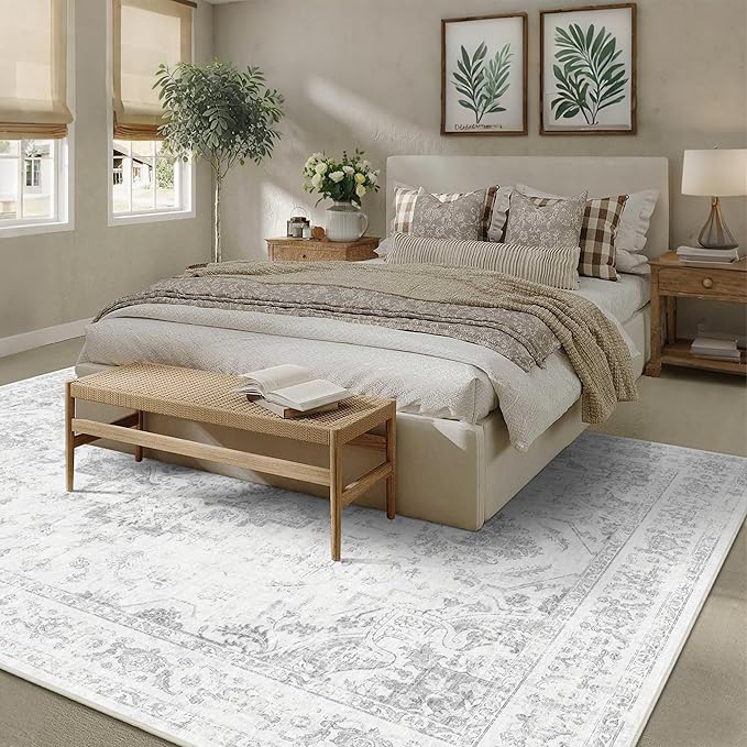 8x10 Vintage Washable Area Rugs Boho Medallion Large Distressed Retro Accent - Image 2