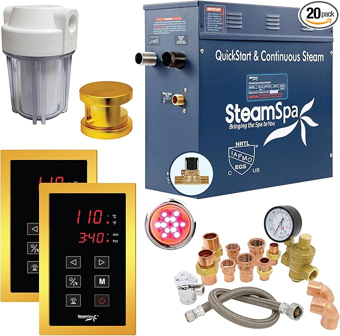 SteamSpa Executive 4.5 KW QuickStart ACU-Steam Bath Generator Package by SteamSpa