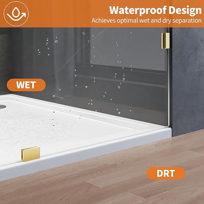 Shower Glass Panel, Frameless Walk in Shower Door - Image 5