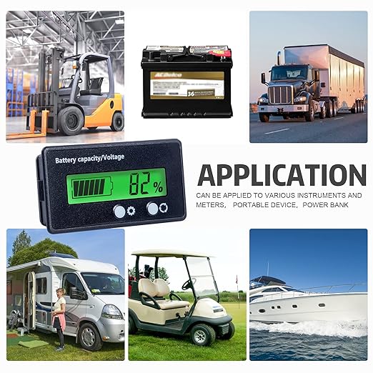 2Pack Golf Cart Battery Capacity Voltage DC 12V 24V 36V 48V 72V Battery Meter - Image 6