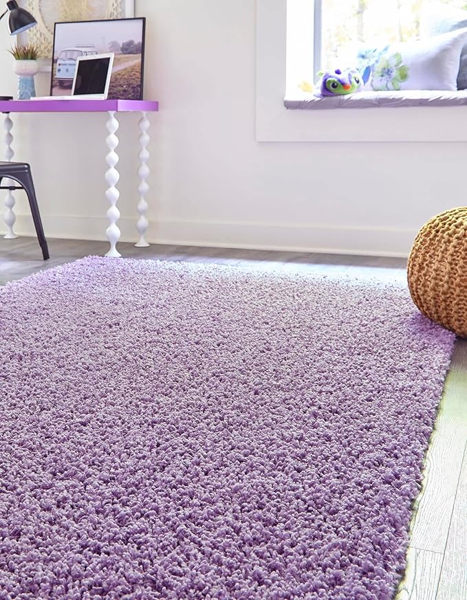 Unique Loom Solid Shag Collection Area Rug - Image 2
