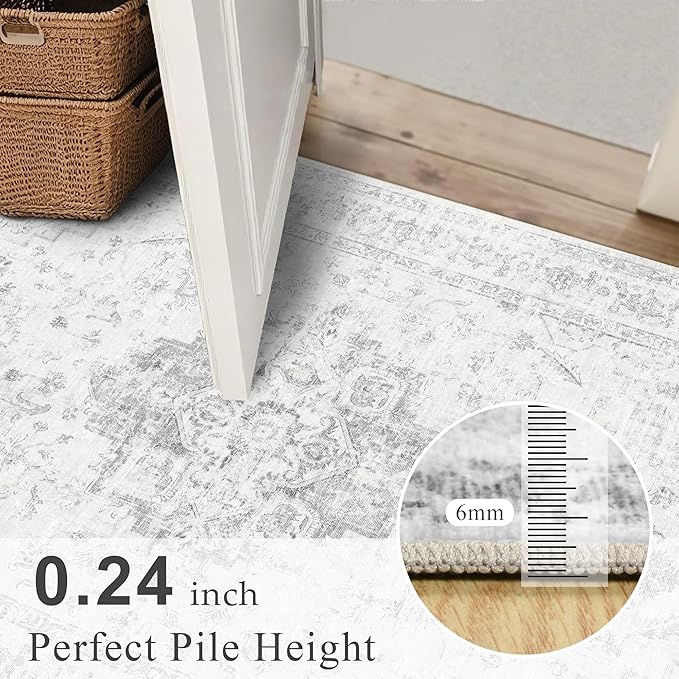 2x3 Vintage Washable Area Rugs for Entryway Soft Non-Slip Bath Mat Boho - Image 9