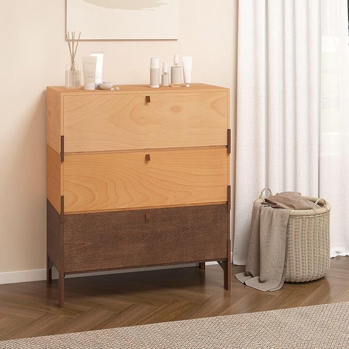 Stackable 3 Drawers Dresser, Customizable Chest of Drawers by WHOOSPEREH
