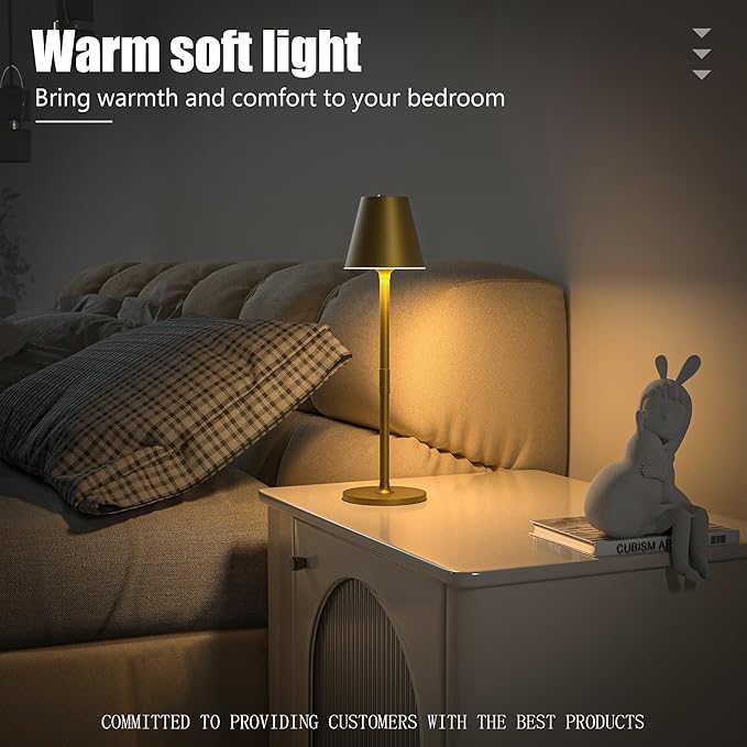 LED CordlessTable Lamp, 4000mAh Rechargeable Battery Desk lamp, 3 Level - Image 6