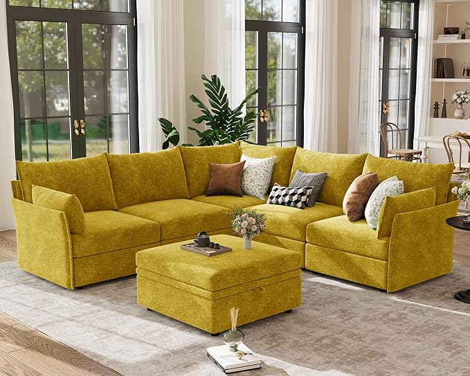 ABCASA 103.5" Oversized Modular Sectional Sofa, L Shaped Convertible Couch by ABCASA