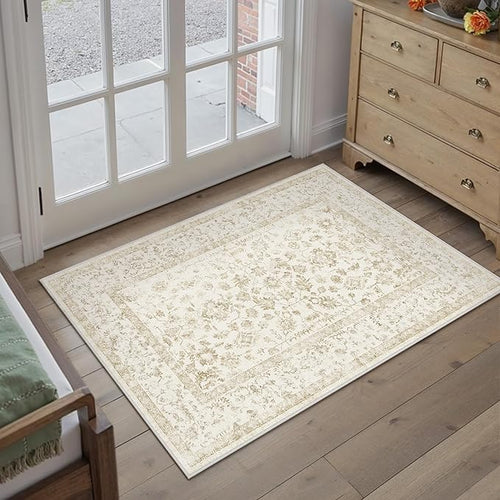 2x3 Brown Entryway Area Rug Machine Washable Door Mat Kitchen Vintage by PureCozy
