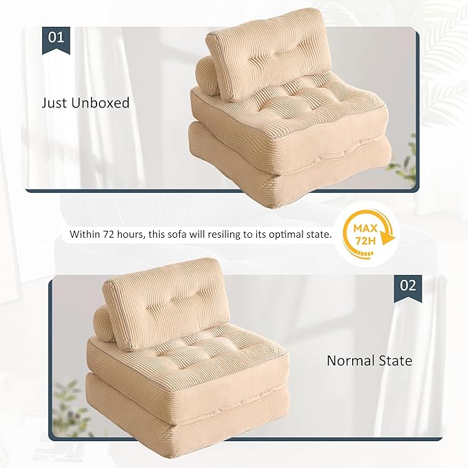 Folding Chair Bed, Futon Sofa Bed, Floor Couch - Image 7