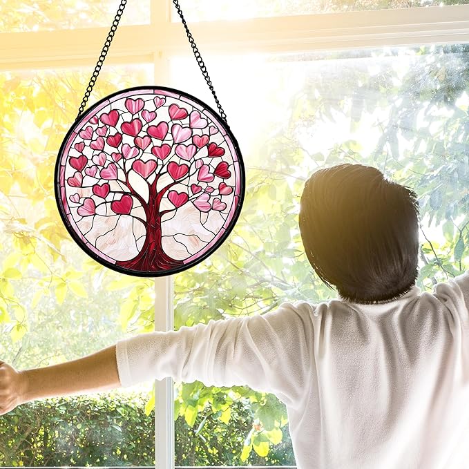DASTOLL Stained Glass Window Hanging, Mom 9.8IN - Image 3