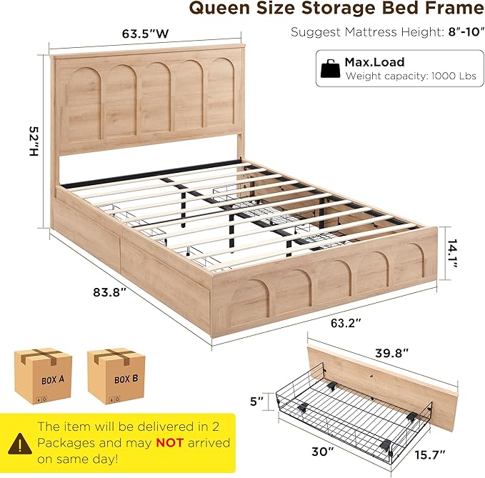 ACCOHOHO Queen Size Bed Frame Modern - Image 2
