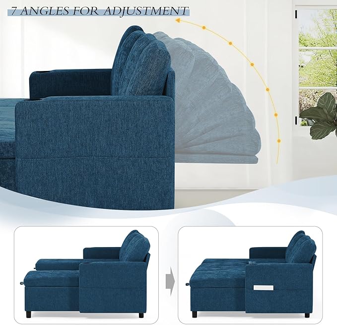 110" Sectional Pull Out Sofa Bed - Image 5