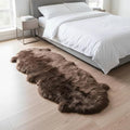 Natural & Genuine Dark Brown Sheepskin Rug, Real Fluffy Double Pelt 2x6 ft Fur by SuperAreaRugs
