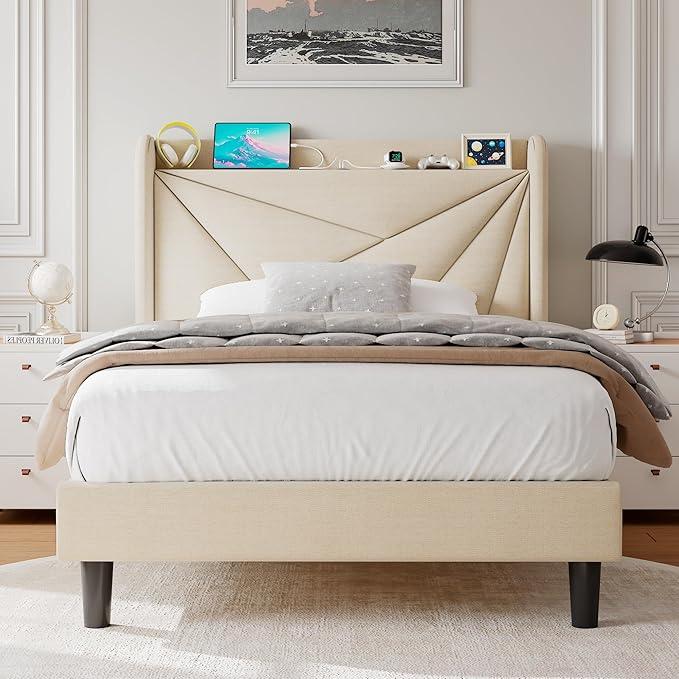 Twin Size Upholstered Bed Frame by Einhomn