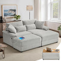 SUNWAVE 74" Double Chaise Lounge Chair Indoor, Oversized Loveseat by SUNWAVEHOME