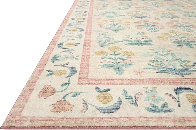 Loloi Rifle Paper Co. Eden Collection EDE-01 Mughal Rose Blush 7'-6" x 9'-6" - Image 3