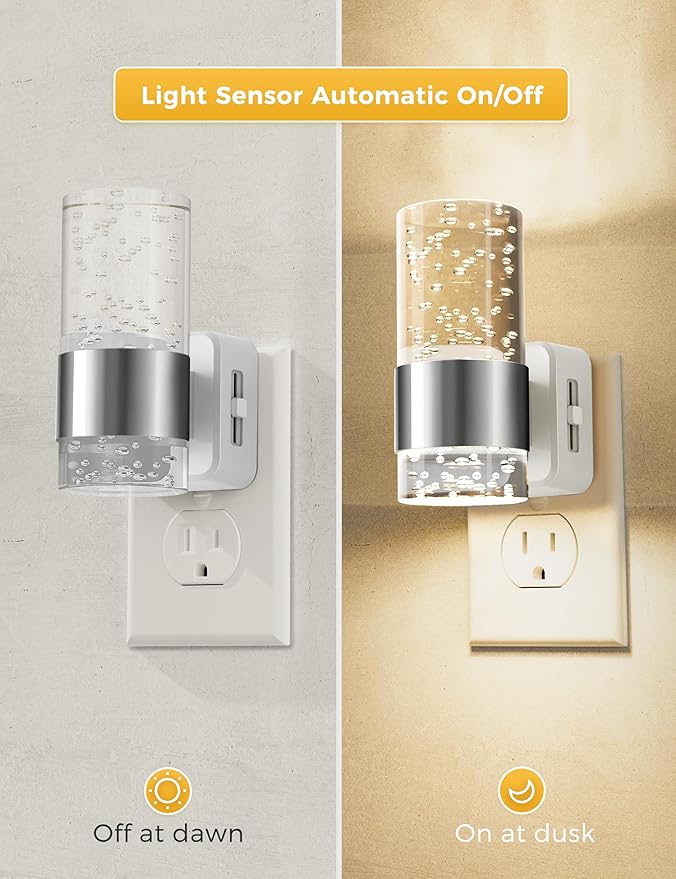 L LOHAS LED Night Light, Dimmable Night Lights Plug into Wall, 2 Pack Acrylic - Image 3