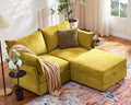 ABCASA Luxury Modular Sectional Sofa, L-Shaped 3-Seat Couch by ABCASA