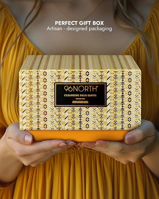 96NORTH Luxury Palo Santo Candle | Large 3 Wick Jar Candle | Up to 50 Hours - Image 6