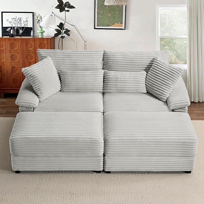 SUNWAVE 74" Double Chaise Lounge Chair Indoor, Oversized Loveseat - Image 7