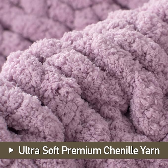 Chunky Knit Throw Blanket 60"X 80", 100% Handmade - Image 3