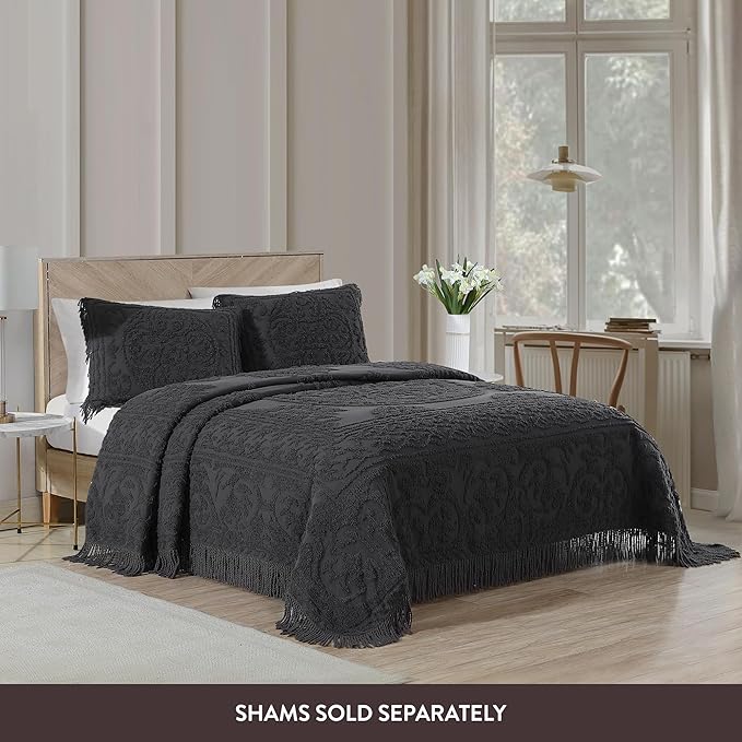 Beatrice Home Fashions Medallion Chenille Bedspread - Image 3