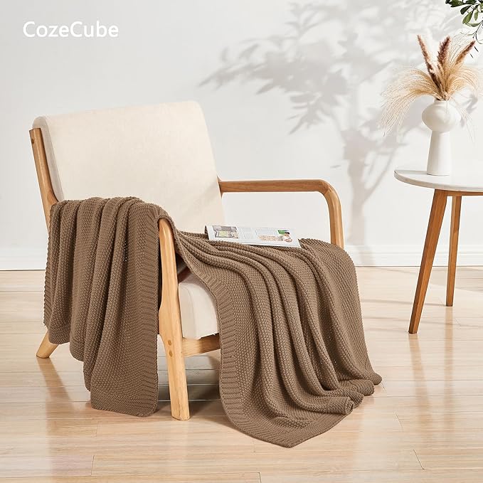 CozeCube Caramel Brown Throw Blanket - Image 2