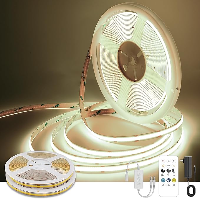 COB LED Strip Lights Natural White, 24V Dimmable led Light Strip KIT by PanderyCOBLightUPYourLife