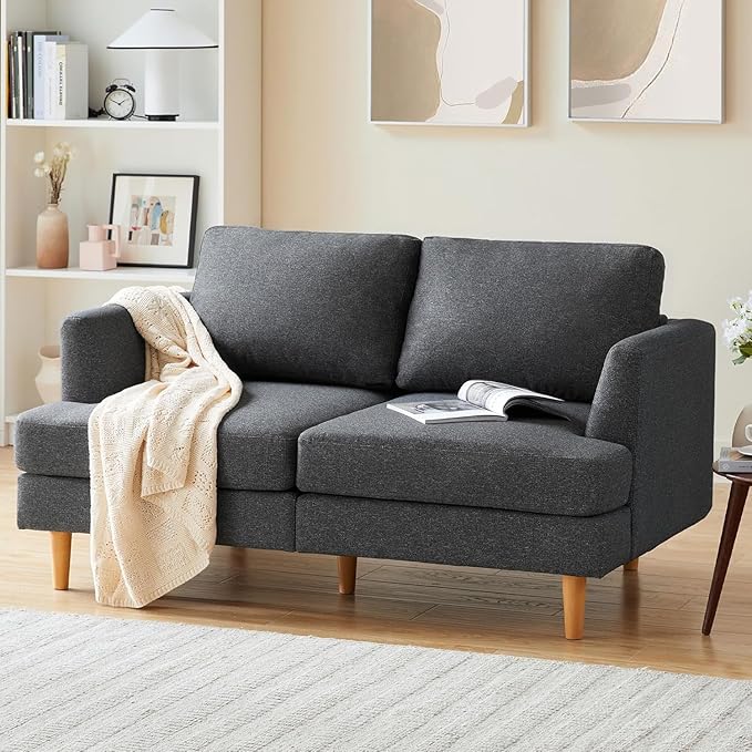 Loveseat Sofa 56", Small Couches by BUSAURUS