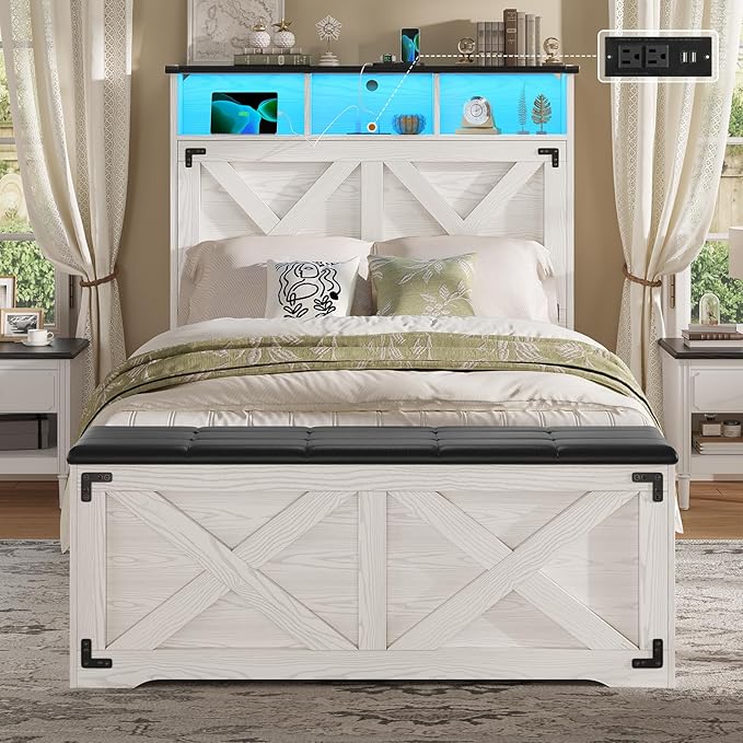 Hasuit Farmhouse Bed Frame Twin Size by Hasuit