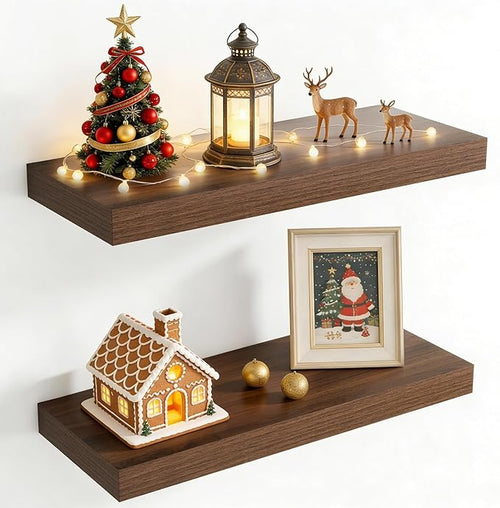 24 Inch Floating Shelves for Wall, 8 Inch Deep Floating Shelf for Storage & by Axeman