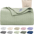 Cloud Scape Linen 100% Cotton Blanket Twin 68x92 Seafoam by CloudScapeLinen