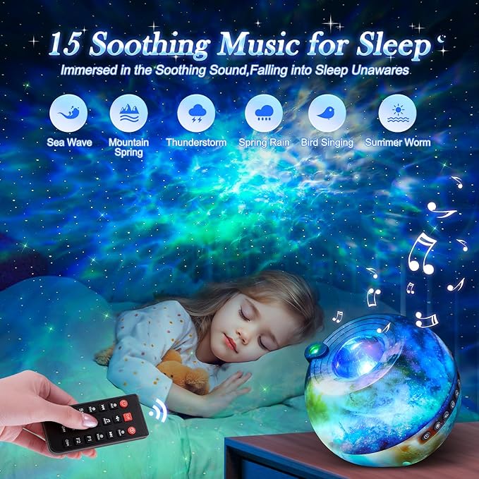 Galaxy Projector for Bedroom, 15 Colors Star Projector for Kids Night Light for - Image 3