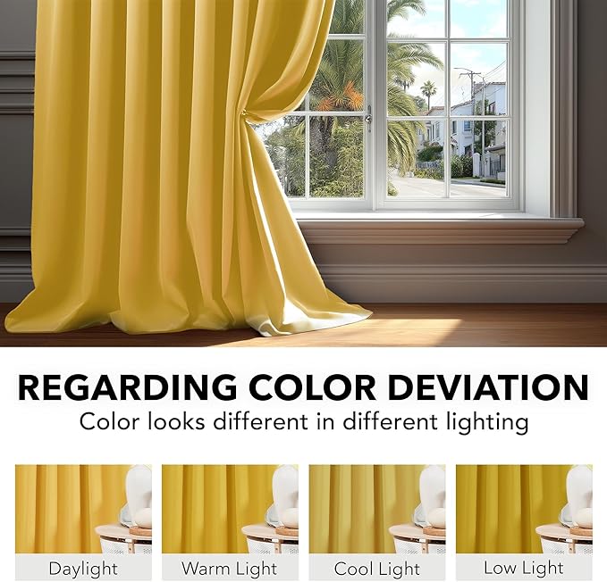 Deconovo Room Darkening Curtains Back Tab and Rod Pocket Curtains Thermal - Image 6