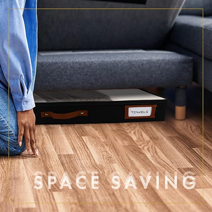 HOMELUX THEORY 2pc Low Profile Under Bed Storage Containers, Thin Under Couch - Image 8