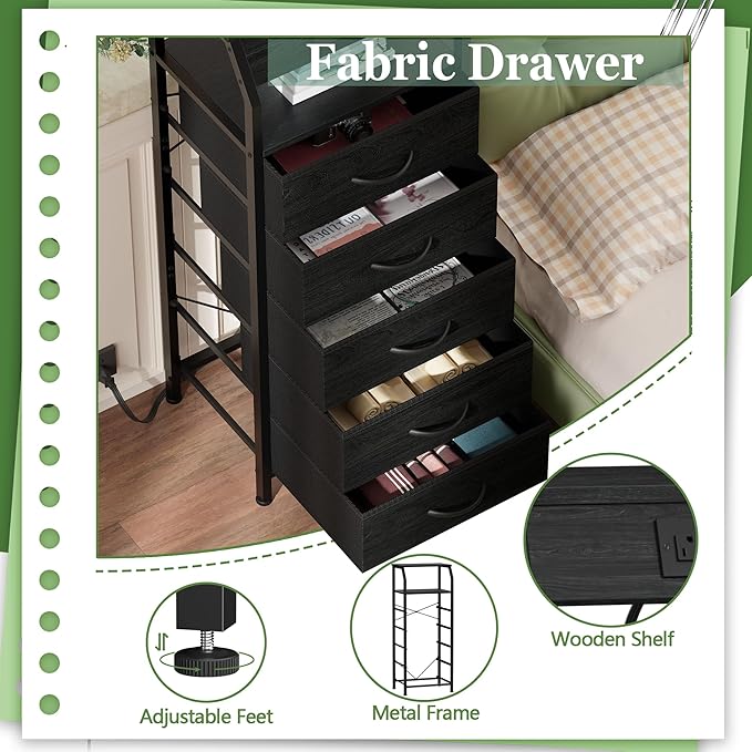 Furnulem 5 Drawers Dresser - Image 7