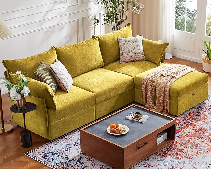 ABCASA 102.6" Modular Sectional Sofa, L Shaped Couch Set by ABCASA