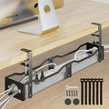 DELAMU 25'' Upgraded Cord Management, No Dill Under Desk Cable Tray by DELAMU