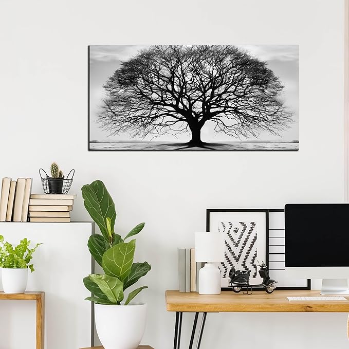 Prepeyssee Tree of Life Wall Art Large Artwork Black and White Wall Art Modern - Image 4