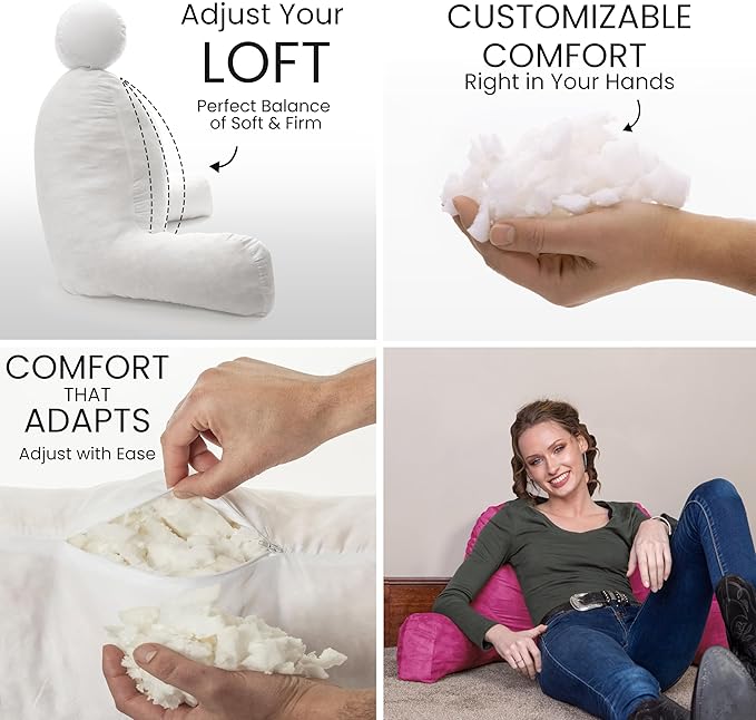 Husband Pillow Aspen Sliding Raspberry, Reading Pillow Bed Rest Chair, - Image 6
