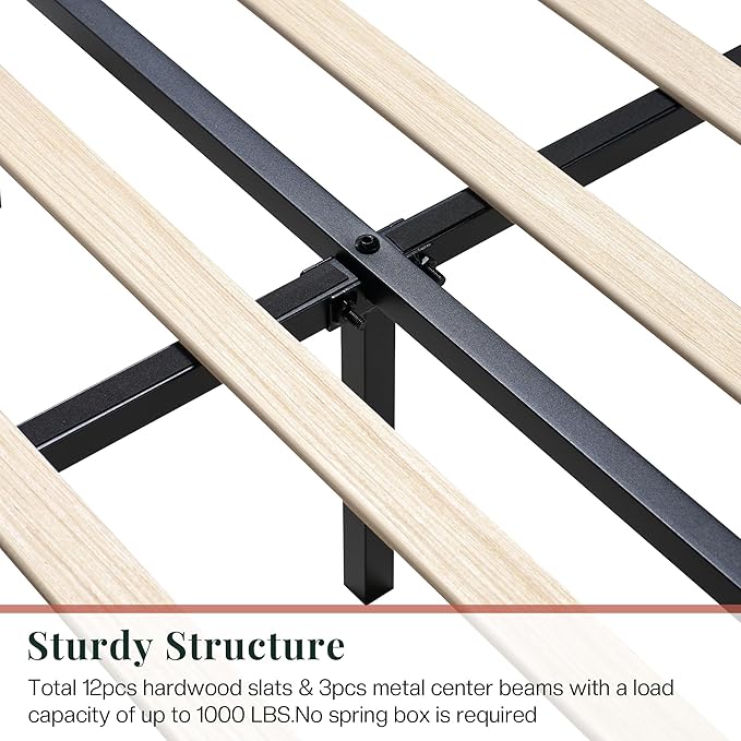Jocisland Queen Upholstered Platform Bed Frame - Image 8