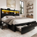 King Storage Bed Frame with 6 Drawers, USB Charging Station, No Noise, No Box by Breltam