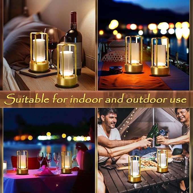 Crystal Lantern Lights Set of 2, Czgor Battery Operated Rechargeable Cordless - Image 6