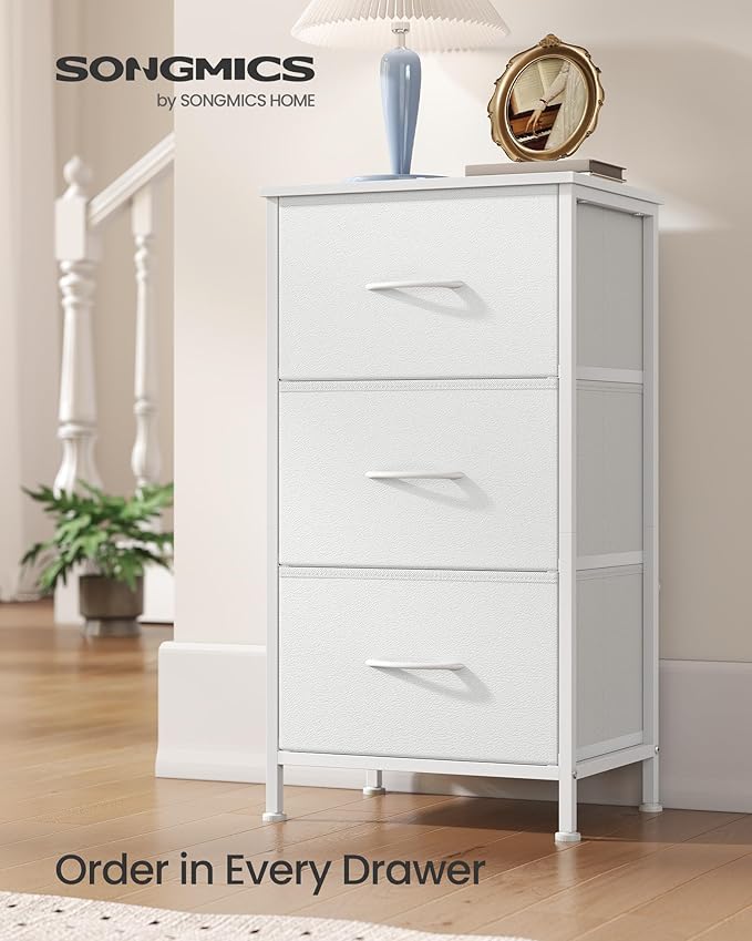 SONGMICS Dresser for Bedroom, Chest of Drawers, 3 Non-Woven Fabric Drawers - Image 3
