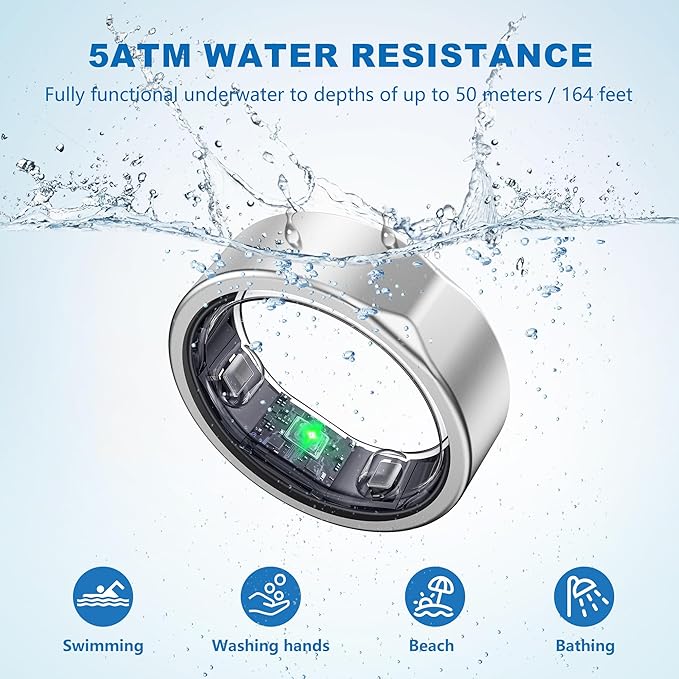 SEEKZERO Smart Ring for Women Men, 5ATM Waterproof for iPhone and Android - Image 8