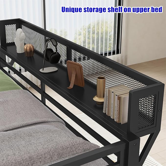 Higher Quality & Stronger Heavy Duty Metal Bunk Bed Frame Queen Over Queen Size - Image 7
