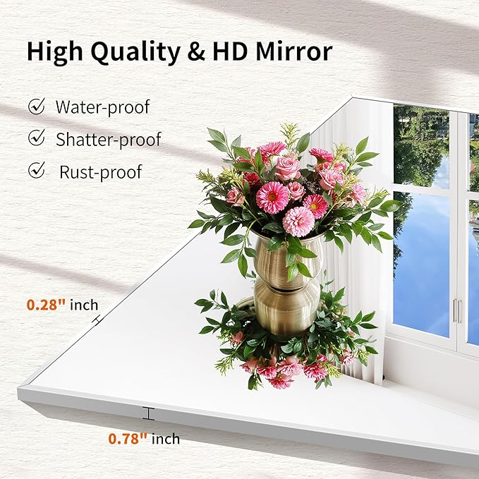 Silver Bathroom Mirror for Wall, 24x32 Inch Rectangle - Image 6