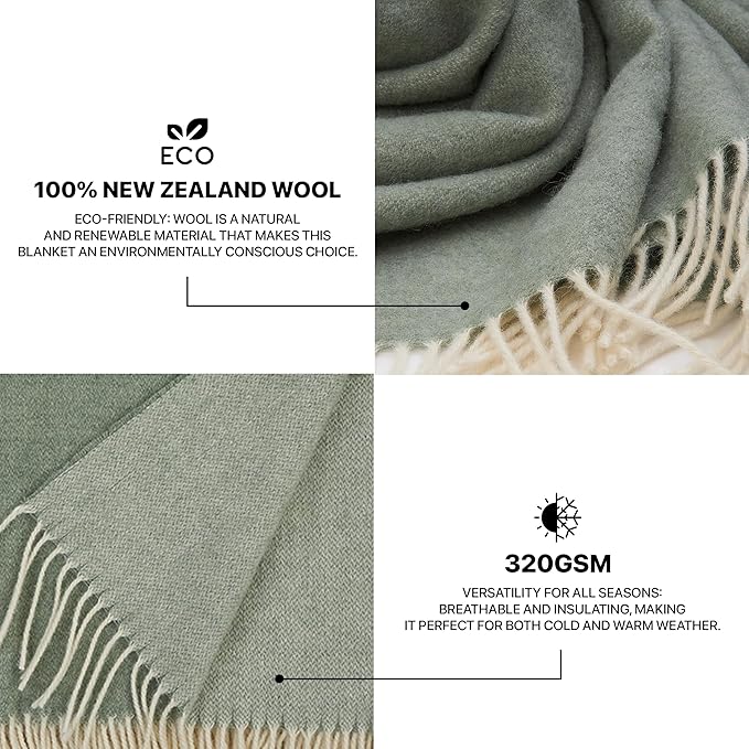 | Wool Blanket/Throw | 100% New Zealand Wool | Perfect - Image 3