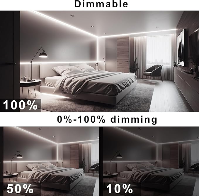 COB LED Strip, Neutral White 4000K LED Light Dimmable LED Strip, 8mm Width - Image 3